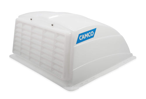 Camco Roof Vent Cover RV | High Flow Air Ventilation Allows Into Your RV, Rain or Shine | Easy Installation | Installation Hardware Included, White (40433)
