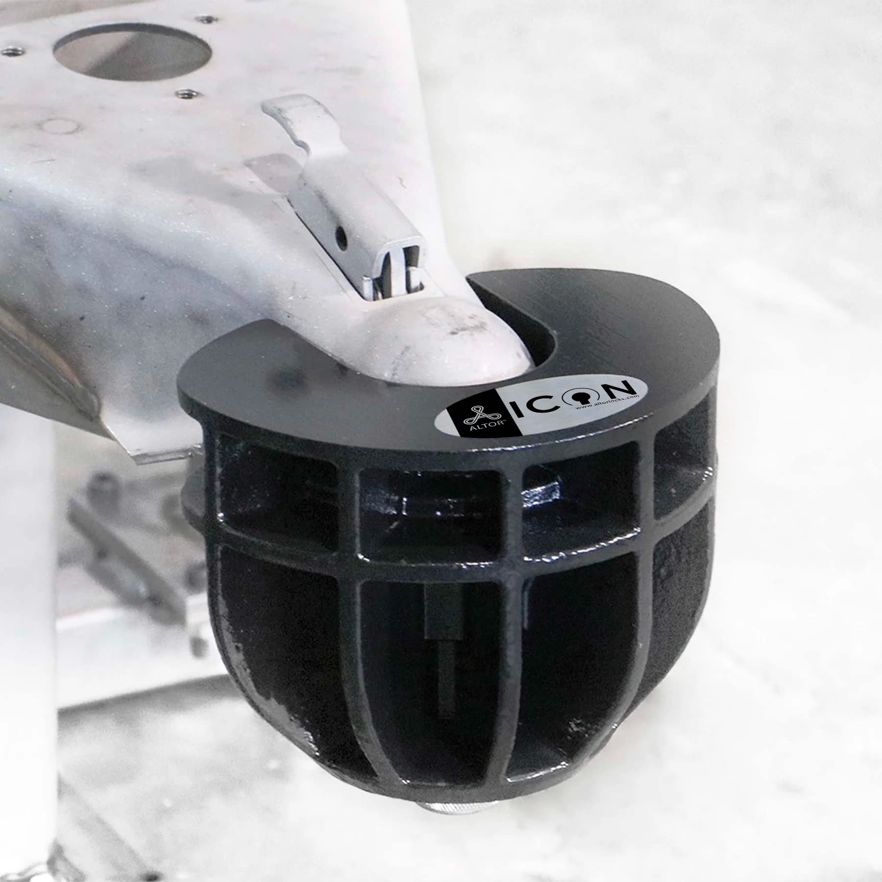 Altor ICON Lock Trailer Coupler secures high Value Race Trailers/Enclosed Cargo Trailers/Airstream/Travel Trailers/RV/Boat/Toy Haulers