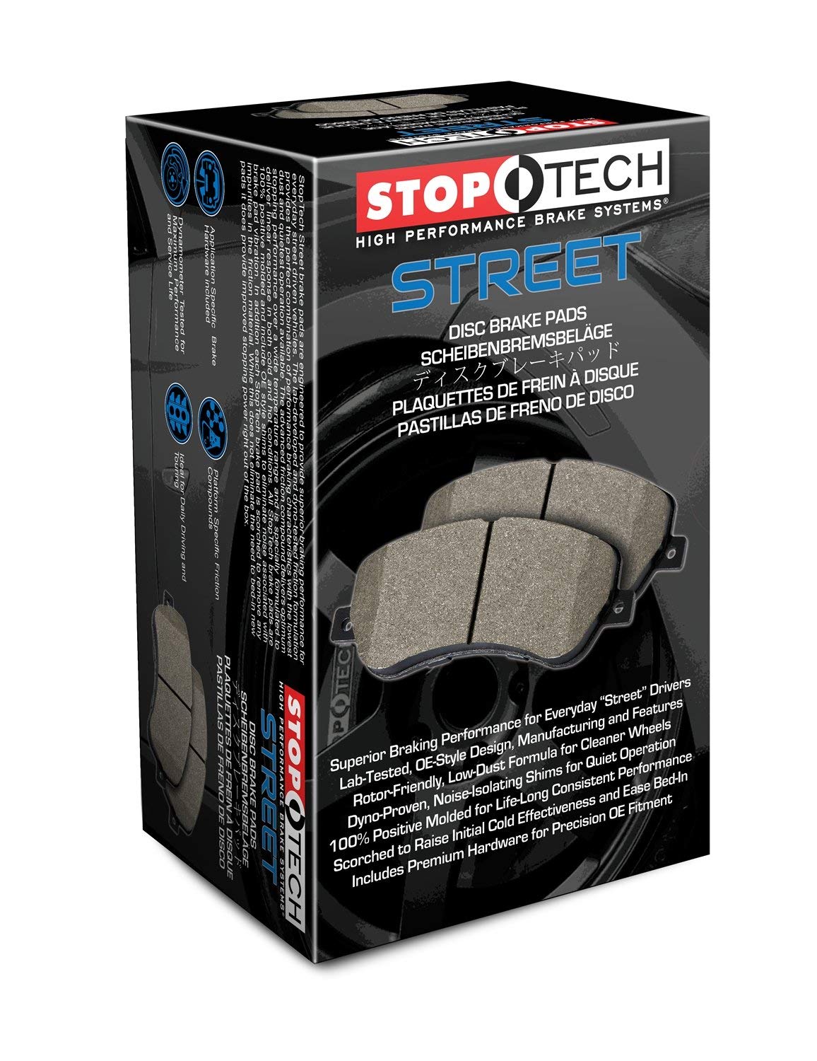 Front StopTech 308.17700 Brake Pads with Shims and Hardware Street