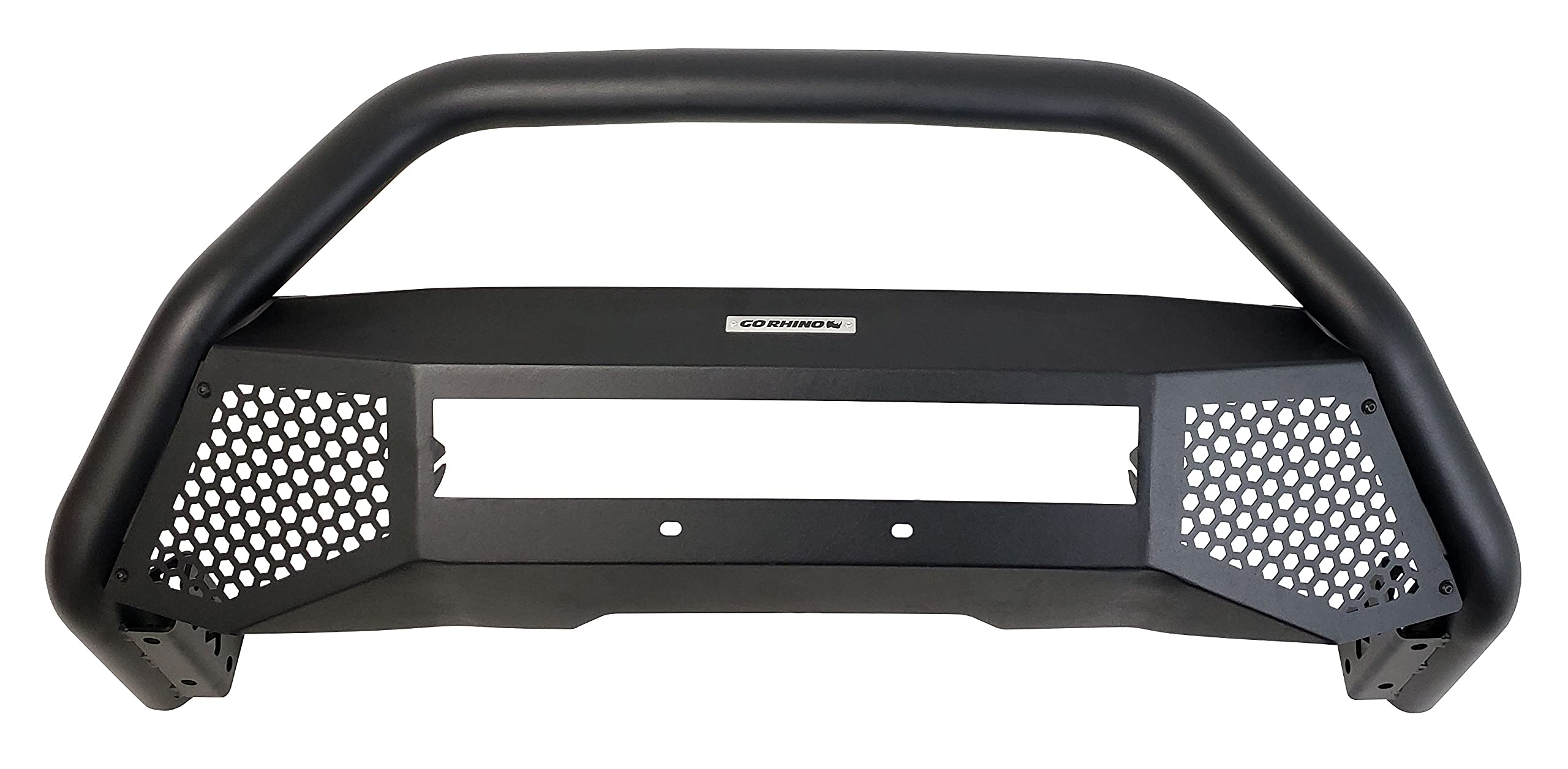 RC4 Bull Bar Go Rhino w/ Hole for 20" Single Row LED Light Bar & Mounting Brackets | Mild Steel, Textured Black | 548960T | Fits 2011 - 2016 Ford F-250, F-350, F-450 Super Duty
