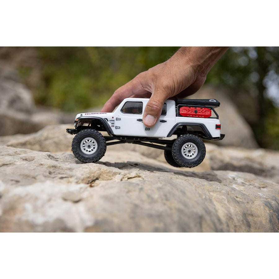 Axial SCX24 Jeep Gladiator RC Truck 4 Wheel Drive Rock Crawler Brushed RTR Nothing Needed to Complete Ready-to-Run White AXI00005V2T4, Remote Control Car, RC Car, RC Crawler