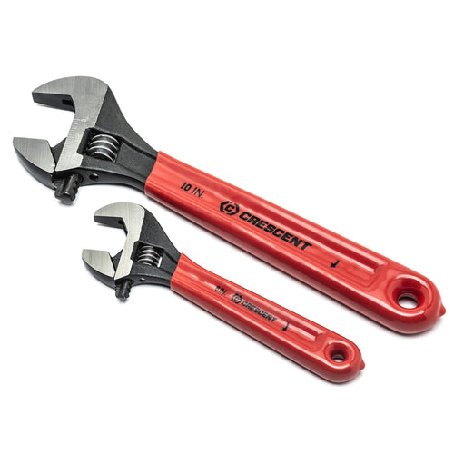 Crescent Black Oxide Adjustable Cushion Grip Wrench Set - Home Improvement, Garage & Mechanic Hand Tools - 6" & 10" - AT2610CVS