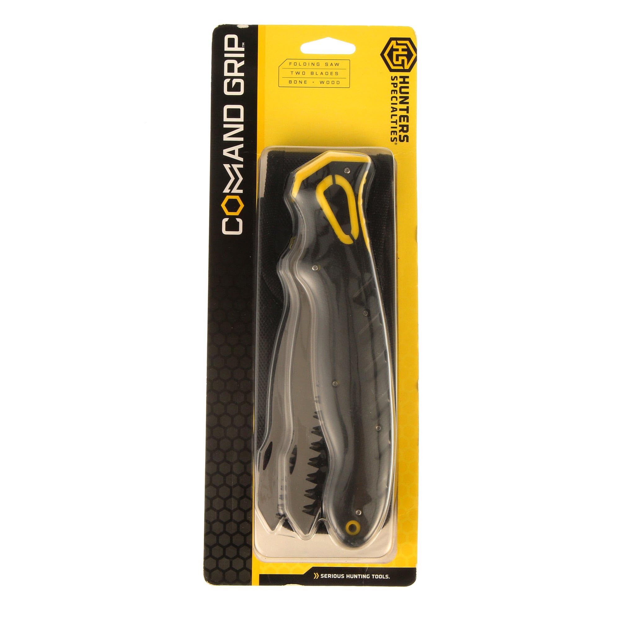 Hunters Specialties Dual Blade Folding Bone & Wood Saw Hunting Command Grip - Sainless Steel Blades, Non-Slip Grip Handle