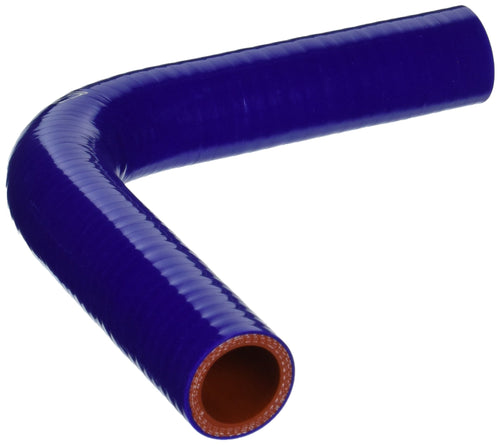 HPS Silicone High Temperature HTSEC90-100-BLUE 4-ply Reinforced 90 degree Elbow Coupler Hose, 100 PSI Maximum Pressure, 4" Leg Length on each side, 1" ID, Blue