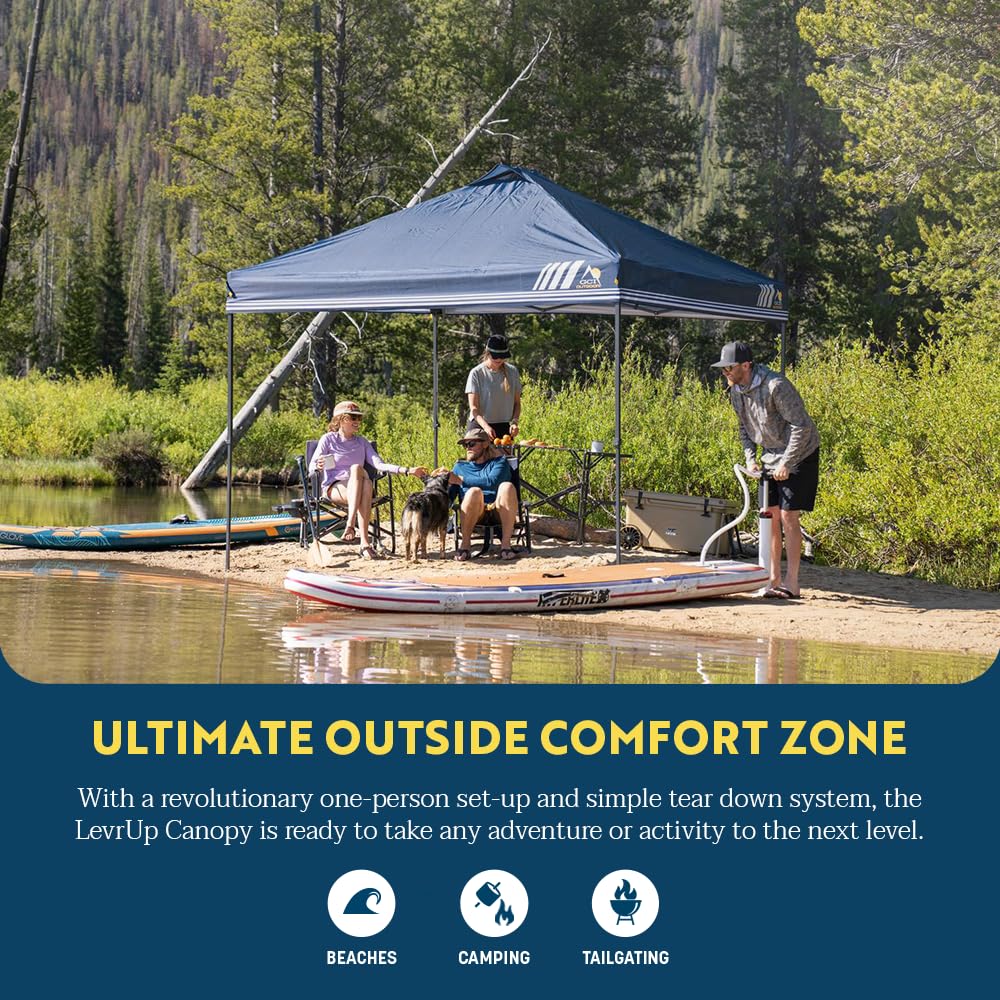 LevrUp GCI Outdoor Pop Up Canopy Tent, 10x10, Mercury Gray
