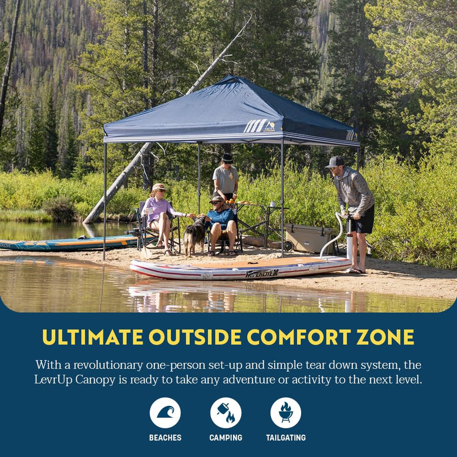 LevrUp GCI Outdoor Pop Up Canopy Tent, 10x10, Mercury Gray