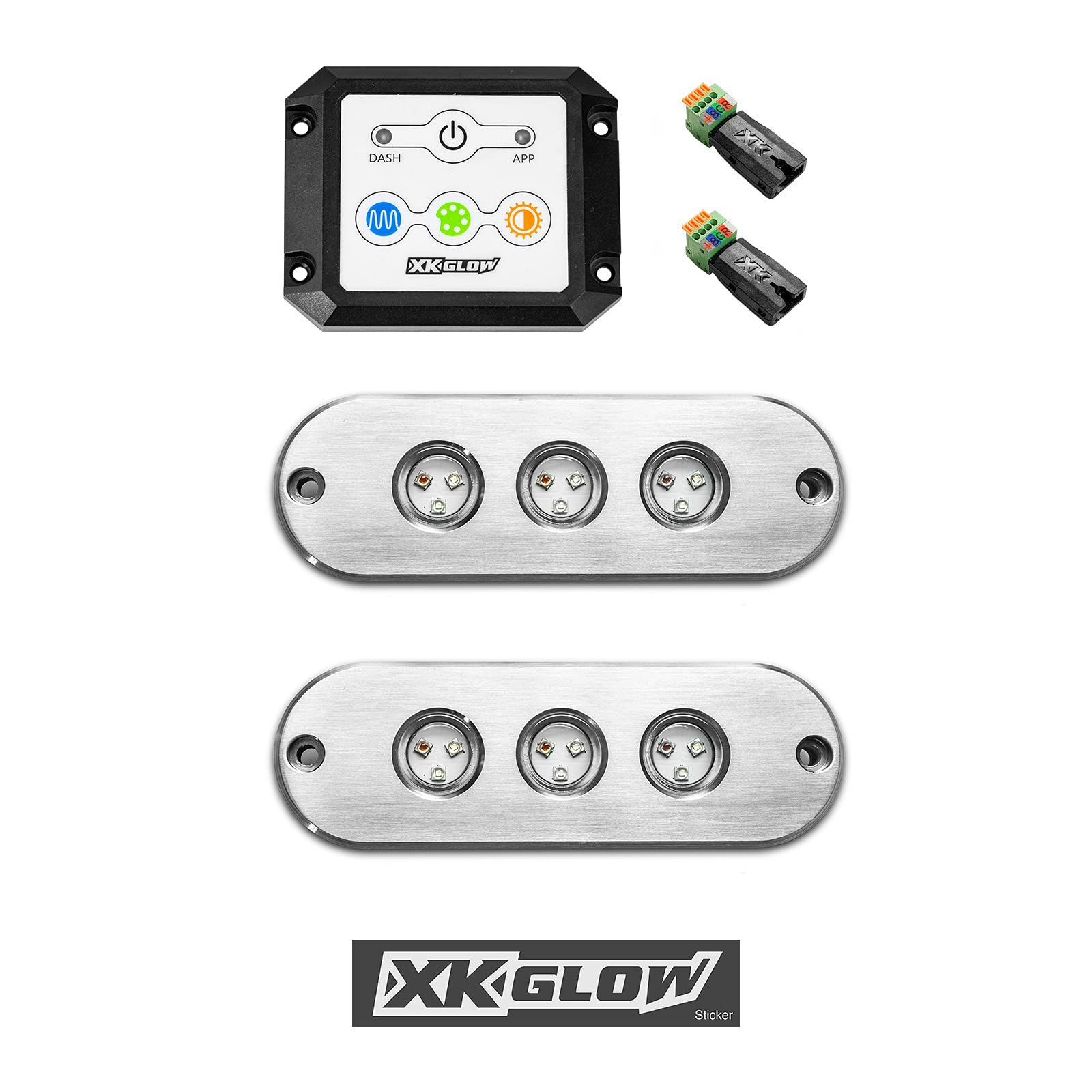 27W RGB LED Underwater Light KIT XKGLOW XK075002-KIT for Boat 2PC