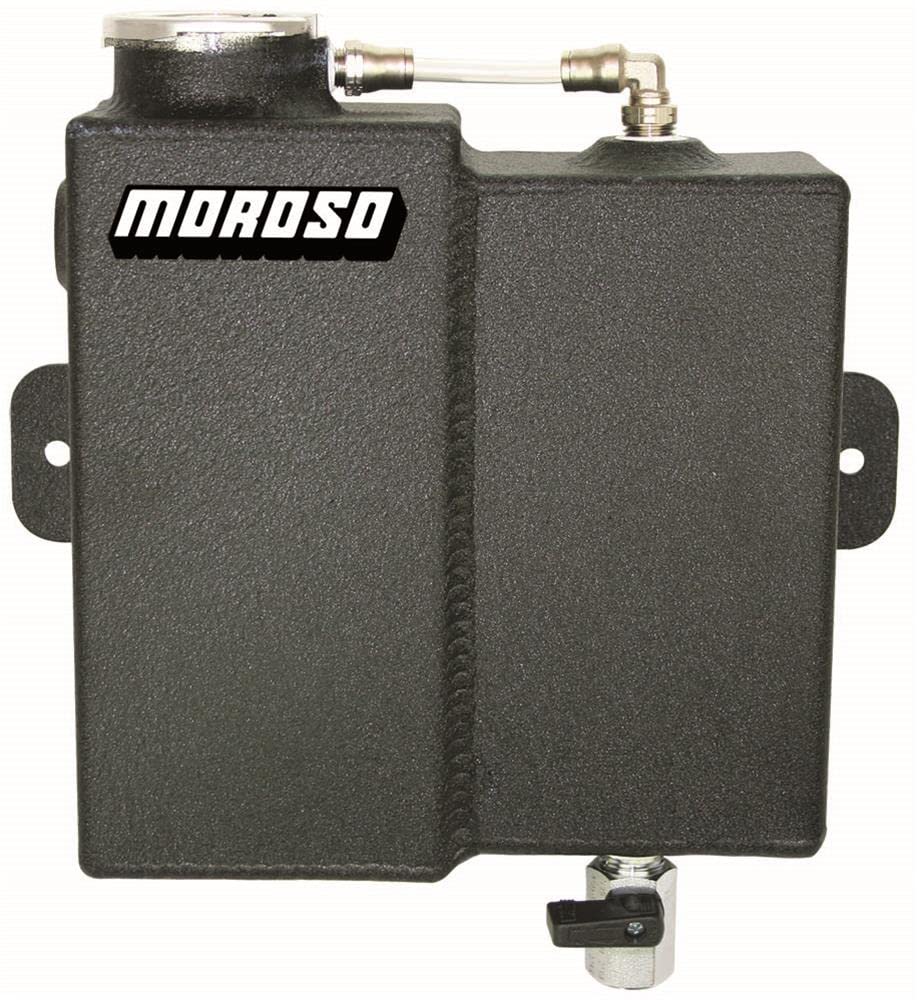 Dual Coolant Moroso Expansion and Recovery Tank, Black Powder Coat 63775