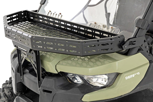Rough Country Cargo Rack Front with LED for Can-Am Defender HD 8/HD 9/HD 10 - Heavy-Duty Storage Rack with 6" Slimline LED Light Bar