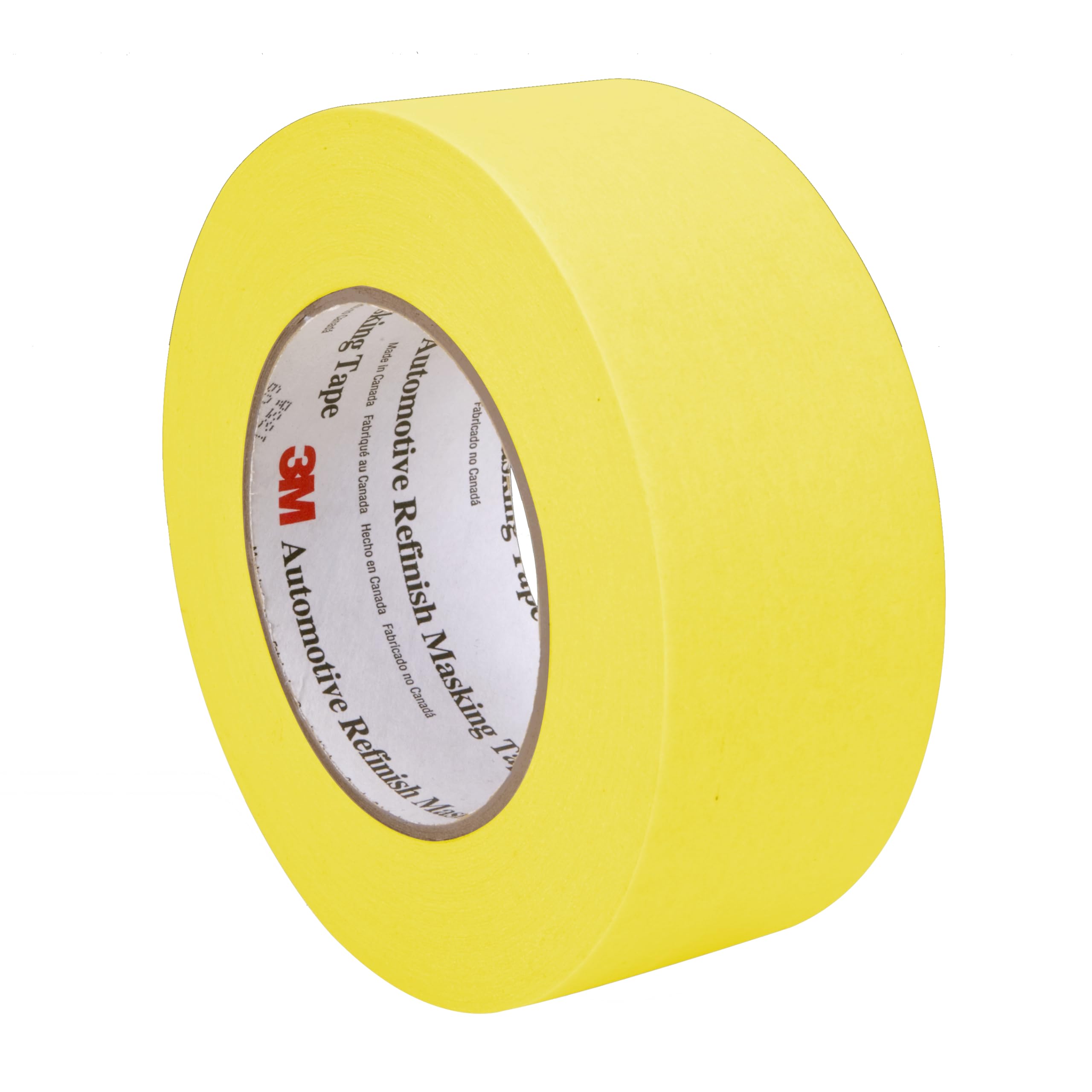 3M Automotive Masking Refinish Tape 388N, 06656, 48 mm x 55 m, Yellow, Crepe Backing, Moisture Resistant, Multi-Purpose, 1 Roll