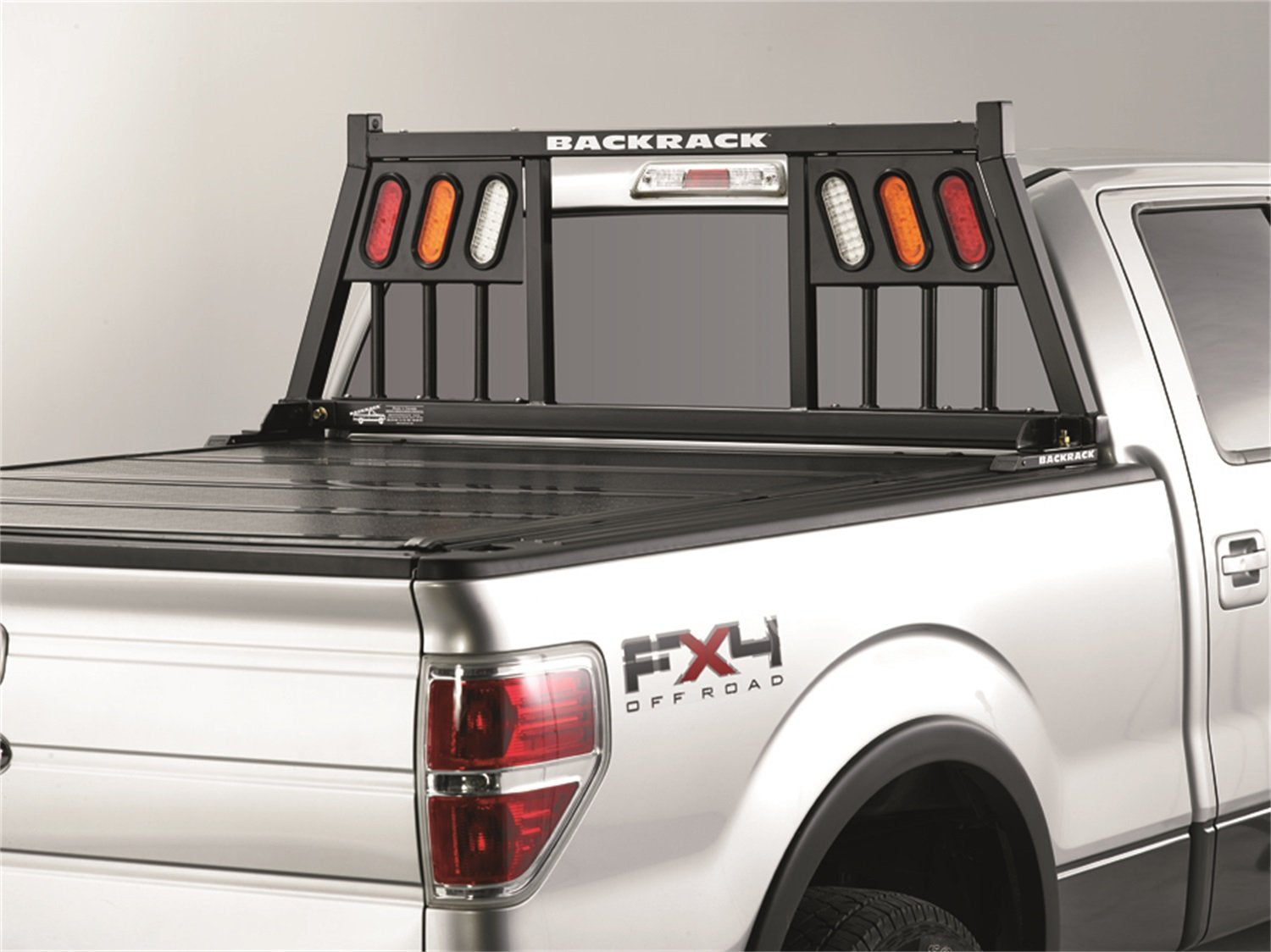 BACKRACK RealTruck Three Light Rack Frame Only | Black, No Drill | 147TL | Fits 1999-2025 Ford F-250/F-350/F-450; 2017-2025 Ford F-550