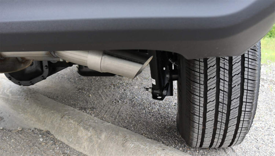 Sport Axle-Back Exhaust System Corsa Performance 21013 Dual Rear Exit 2.5 in. Dia. Incl. Muffler Assy/Front Pipe/Hardware/Dual 3.5 in. Turn-Out Polished Outlets