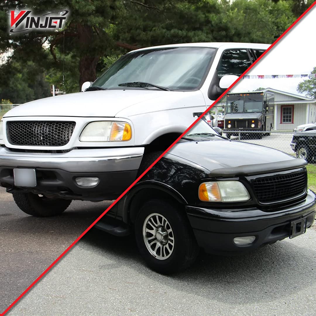 Head lights Assembly Winjet Compatible with [1997 1998 1999 2000 2001 2002 Ford Expedition] [1997-2003 Ford F-150] [1997-1999 F-250 Light Duty] [2004 Ford F-150 Heritage] Headlamps Clear Lens