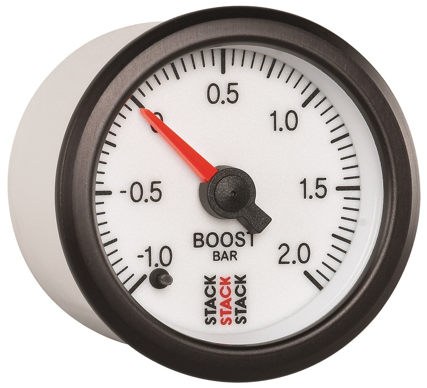 52mm Stack ST3361 White -1 to +2 Bar Universal T-Fitting Professional Stepper Motor Boost Pressure Gauge