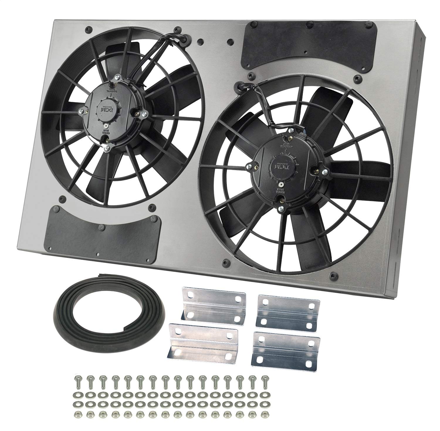 High Output Derale Performance 16831 Gray/Black Dual Radiator Fan