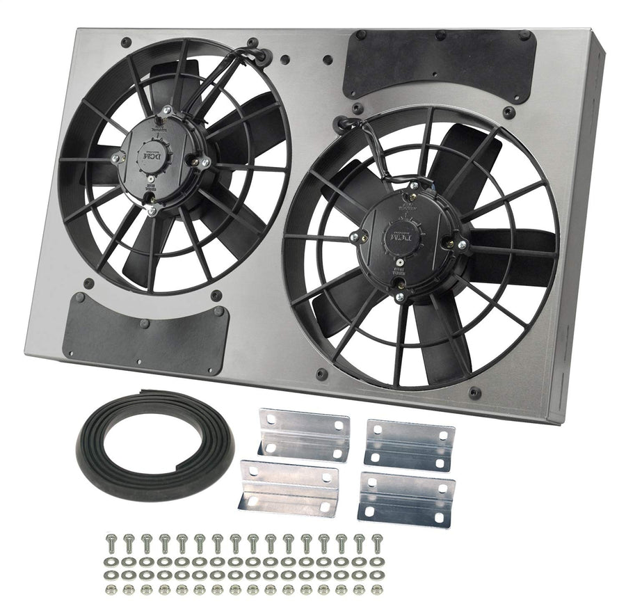 High Output Derale Performance 16831 Gray/Black Dual Radiator Fan