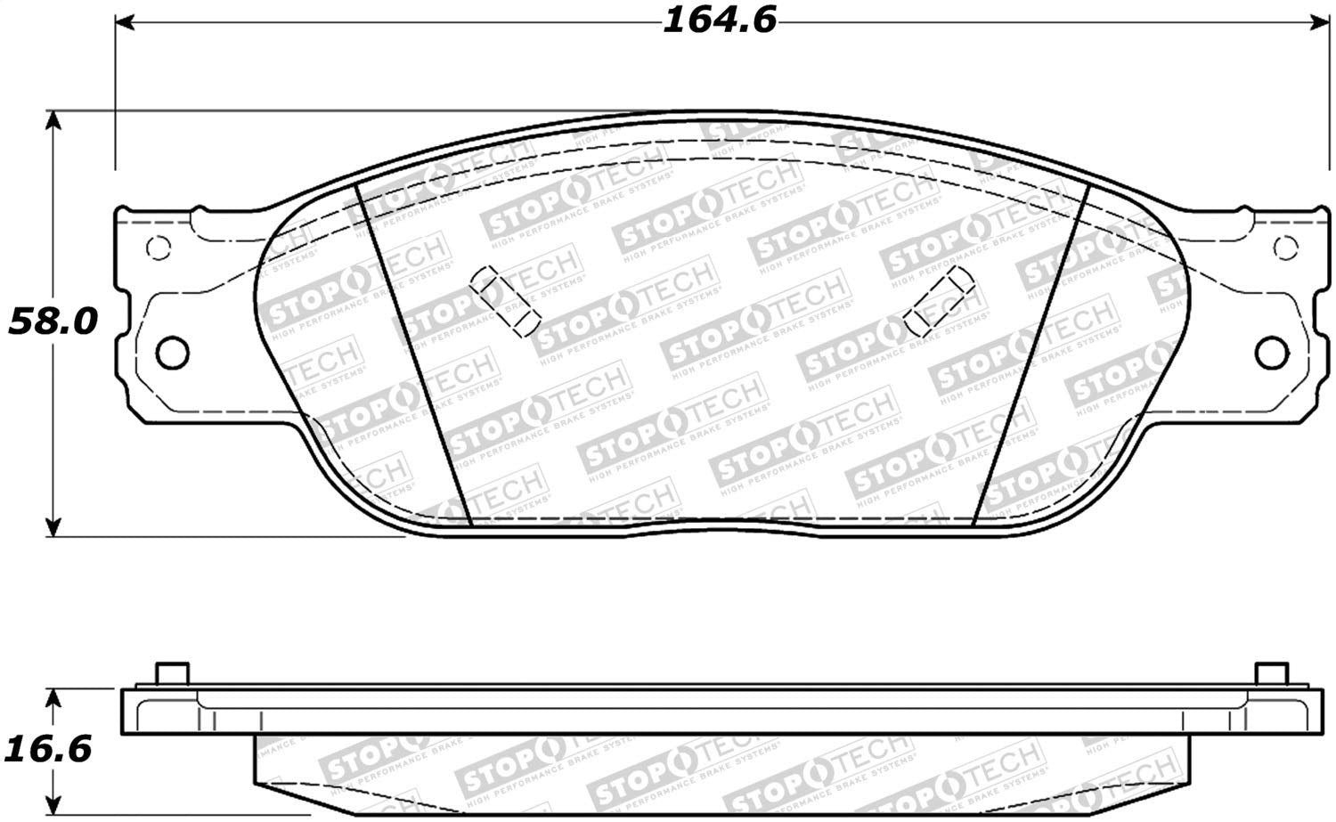 Front StopTech 308.09330 Brake Pads with Shims Street