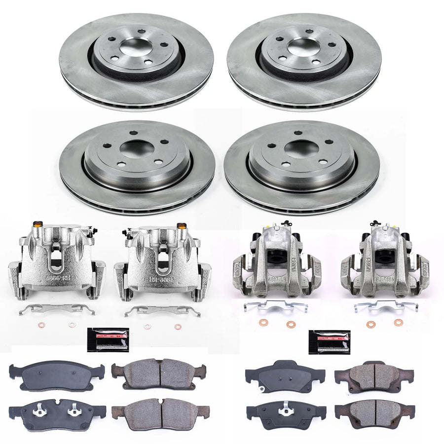 Power Stop KCOE6537 Brake Kit Stock Replacement with OE Calipers- Front & Rear For Jeep Grand Cherokee 2013-2015 [Model Specific]
