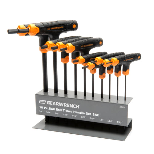 10 Piece GEARWRENCH SAE Ball End T-Handle Hex Key Set | 83523