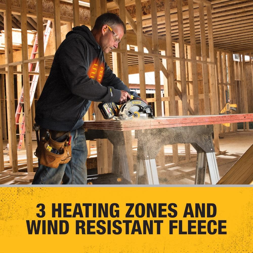 DEWALT 20V/12V MAX Bare Hooded Heated Jacket, Black, Medium DCHJ067B-M