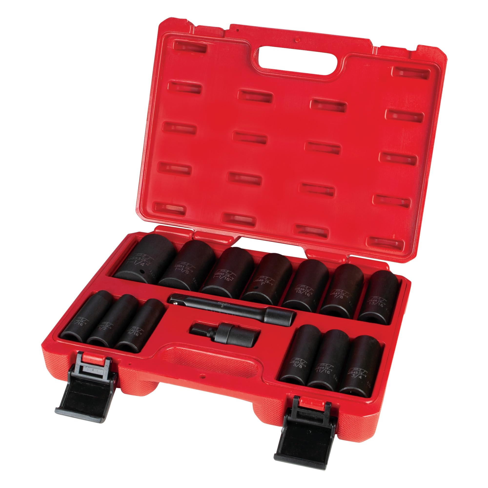 M797 Performance Tool 15pc 1/2-Inch Drive SAE Impact Set - Professional Grade Heavy Duty Tool Kit for Automotive and Industrial Use