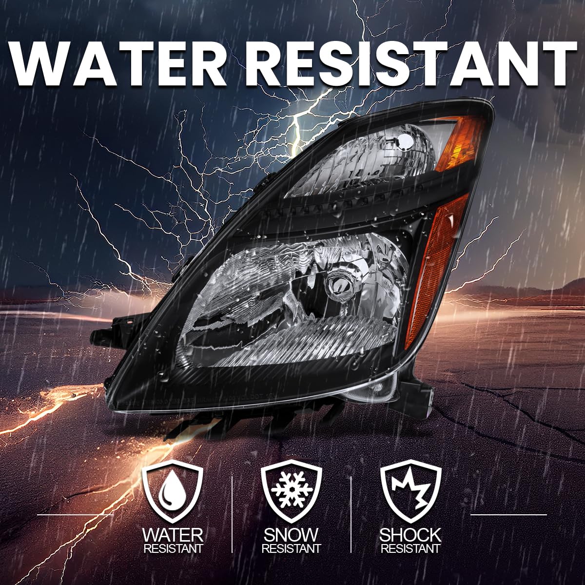 Black Headlights SPEC-D TUNING Compatible with 2006-2009 Toyota Prius, Left + Right Pair Headlamp Assembly