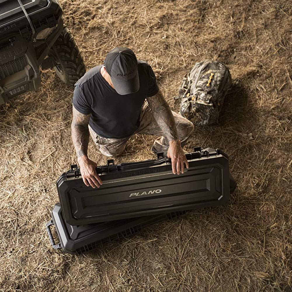 42” Plano All Weather Tactical Gun Case with Wheels, Black with Pluck-to-Fit Foam, Watertight & Dust-Proof Shield Protection, TSA Airline Approved for Travel