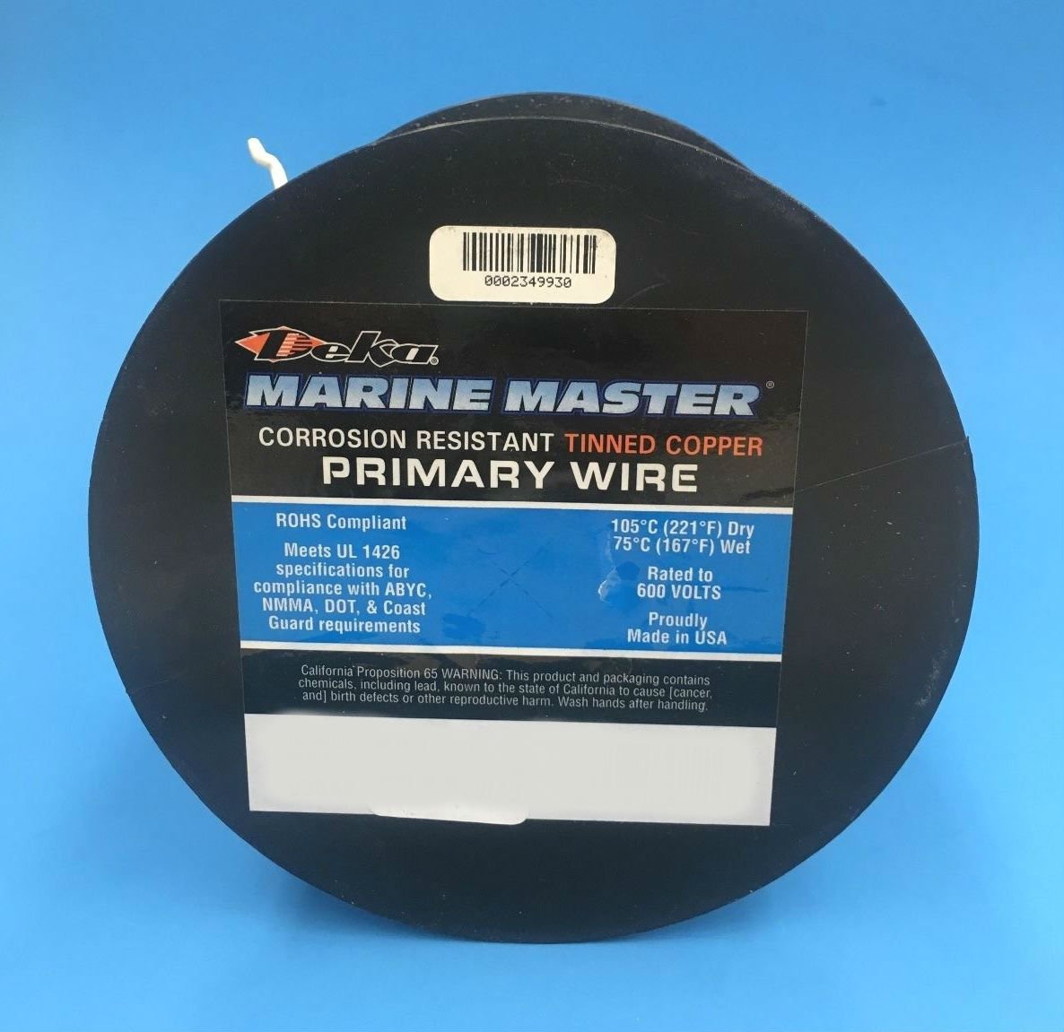 Marine Tinned Copper DEKA 16AWG White Boat Stranded Wire 100 Feet Made in USA