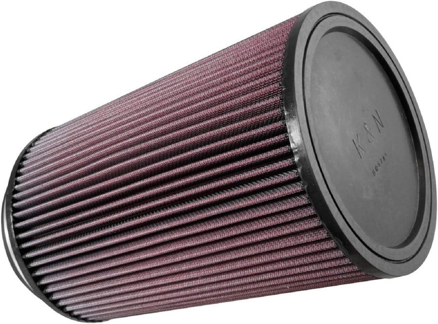 High-Flow K&N Original Lifetime Universal Clamp-On Air Filter: High Performance, Premium, Washable: Flange Diameter: 5 In, Filter Height: 10 In, Flange Length: 1 In, Shape: Round, RU-3220