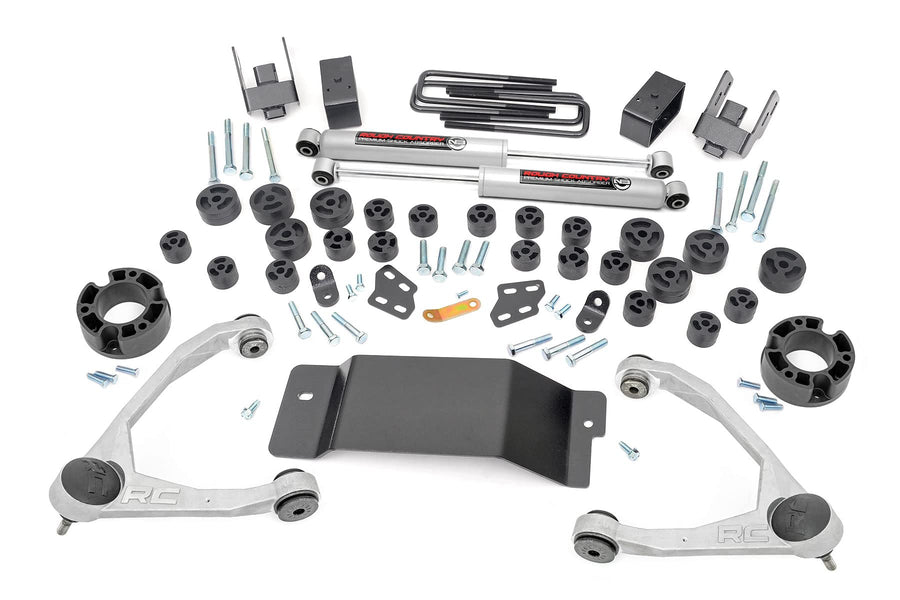 Rough Country 4.75" Combo Lift Kit for Chevy Silverado & GMC Sierra 1500 (2007-2013) 4WD - Silver Control Arms