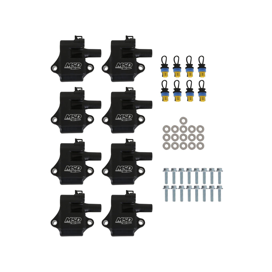 828583 MSD Ignition Coils Pro Power Series, Black, 8-Pack