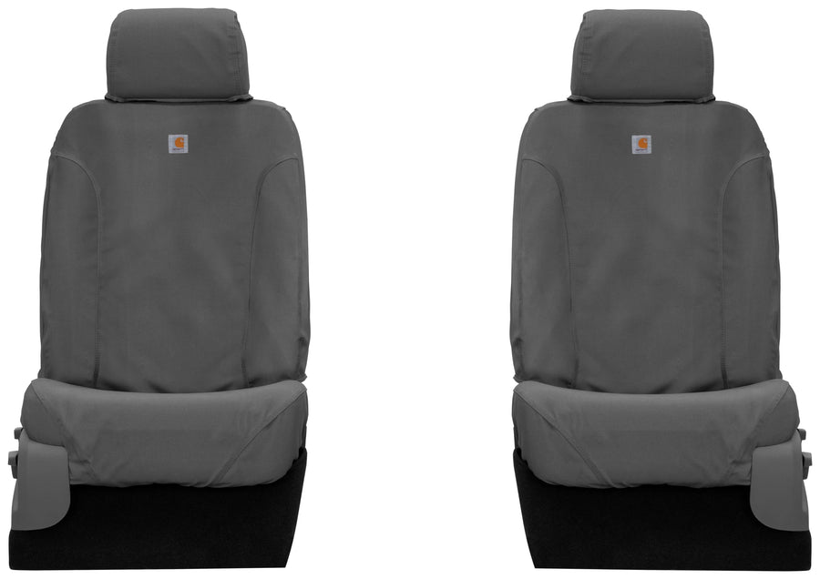 Covercraft Custom Seat Covers Carhartt SeatSaver | Fits 2017-2018 Ram 1500, 2019-2024 Ram 1500 Classic, 2017-2018 Ram 2500/3500 | 1st Row Bucket Seats, Duck Weave Gravel
