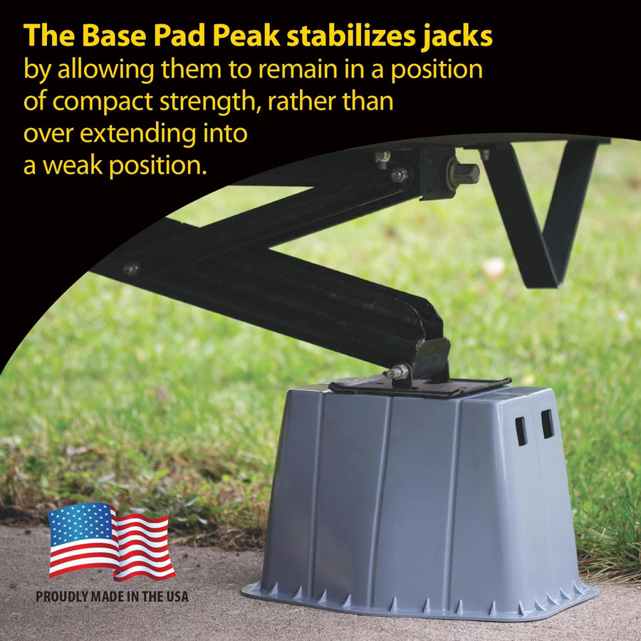 Stromberg Carlson Peak JBP-813.4 Base Pad - Trailer Jack Block – RV Pads – Travel Trailer Accessories – Tongue Jack Base – Leveling Block – Camper Accessories for RV Platform (4 Pack, Gray)