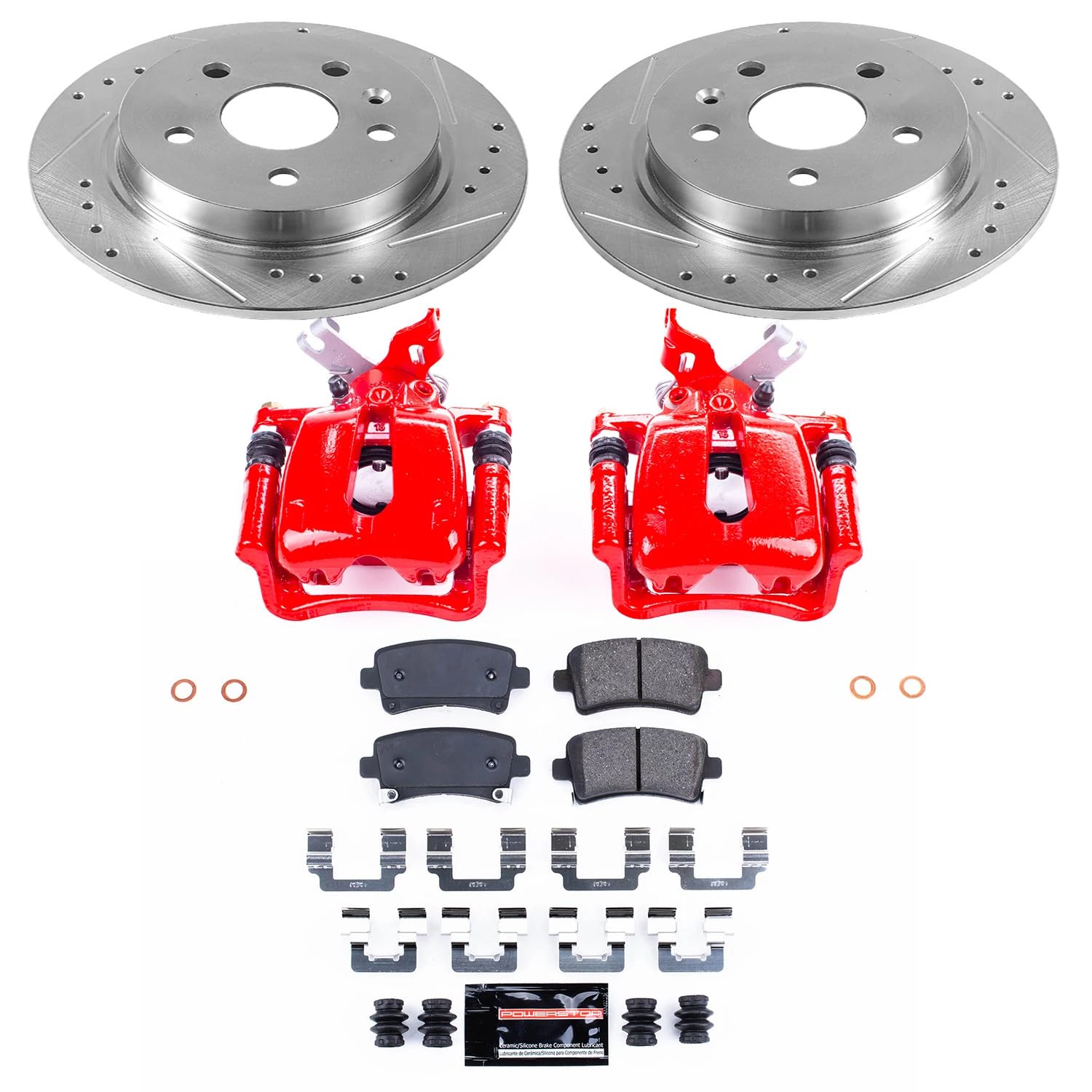 Power Stop Z23 Evolution Sport Rear Brake Caliper Kit- Brake Pads, Brake Rotors and Brake Calipers For Buick LaCrosse, Buick Regal, Chevrolet Mal, Saab 9-5 [Model Specific]