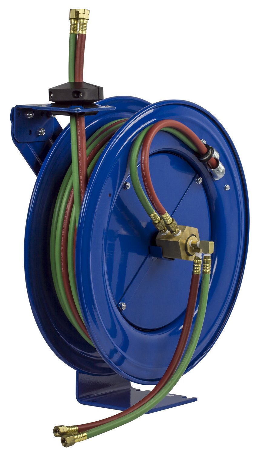 Coxreels Welding Industrial Reel with Oxygen-Acetylene Dual Hose, Model# SHW-N-150, 1/4" Hose ID, Blue, 50' Length