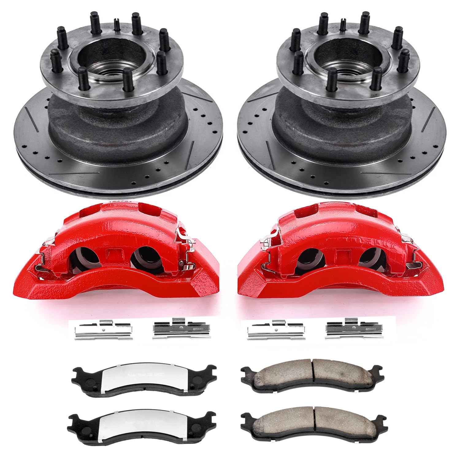 Power Stop Z36 KC5084A-36 Truck & Tow Front Brake Kit-Brake Rotors, Brake Pads & Calipers For Ford E-350 Econoline Club Wagon, Ford E-350 Super Duty, Ford E-450 Super Duty [Model Specific]