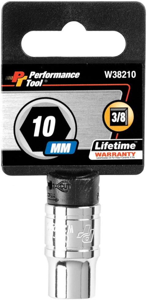 W38210 Performance Tool 6-Point Socket, 3/8-Inch Drive, 10mm
