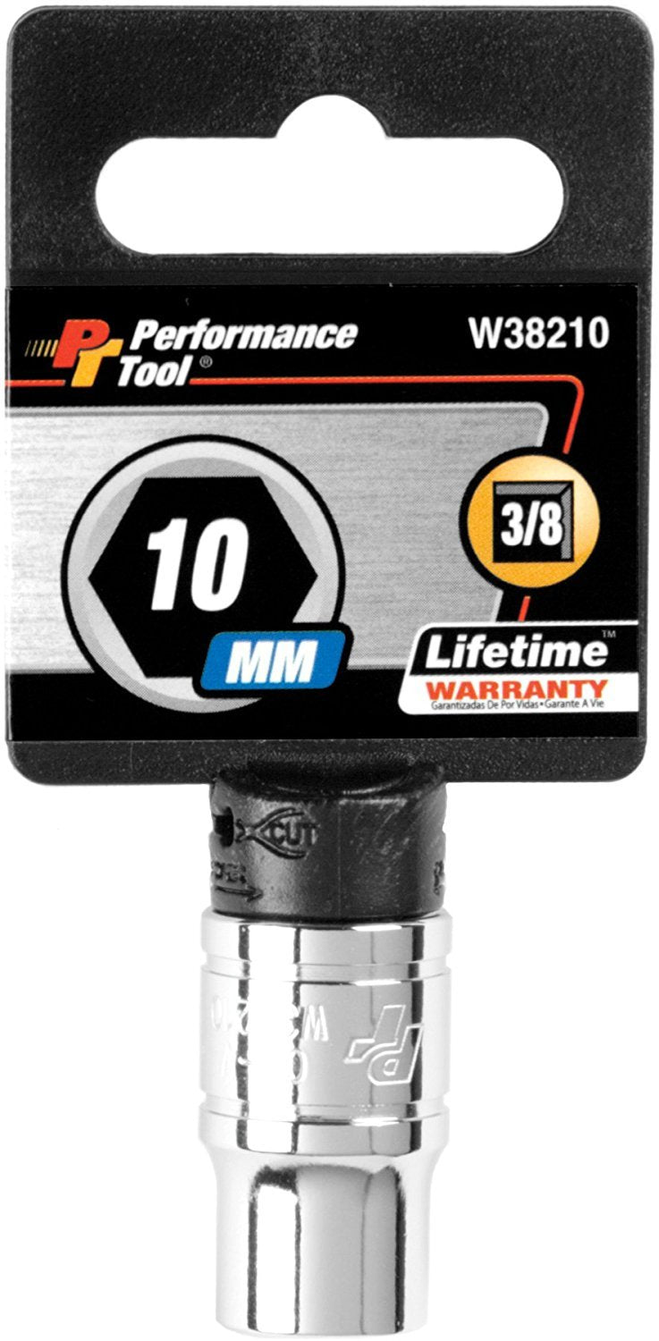 W38210 Performance Tool 6-Point Socket, 3/8-Inch Drive, 10mm