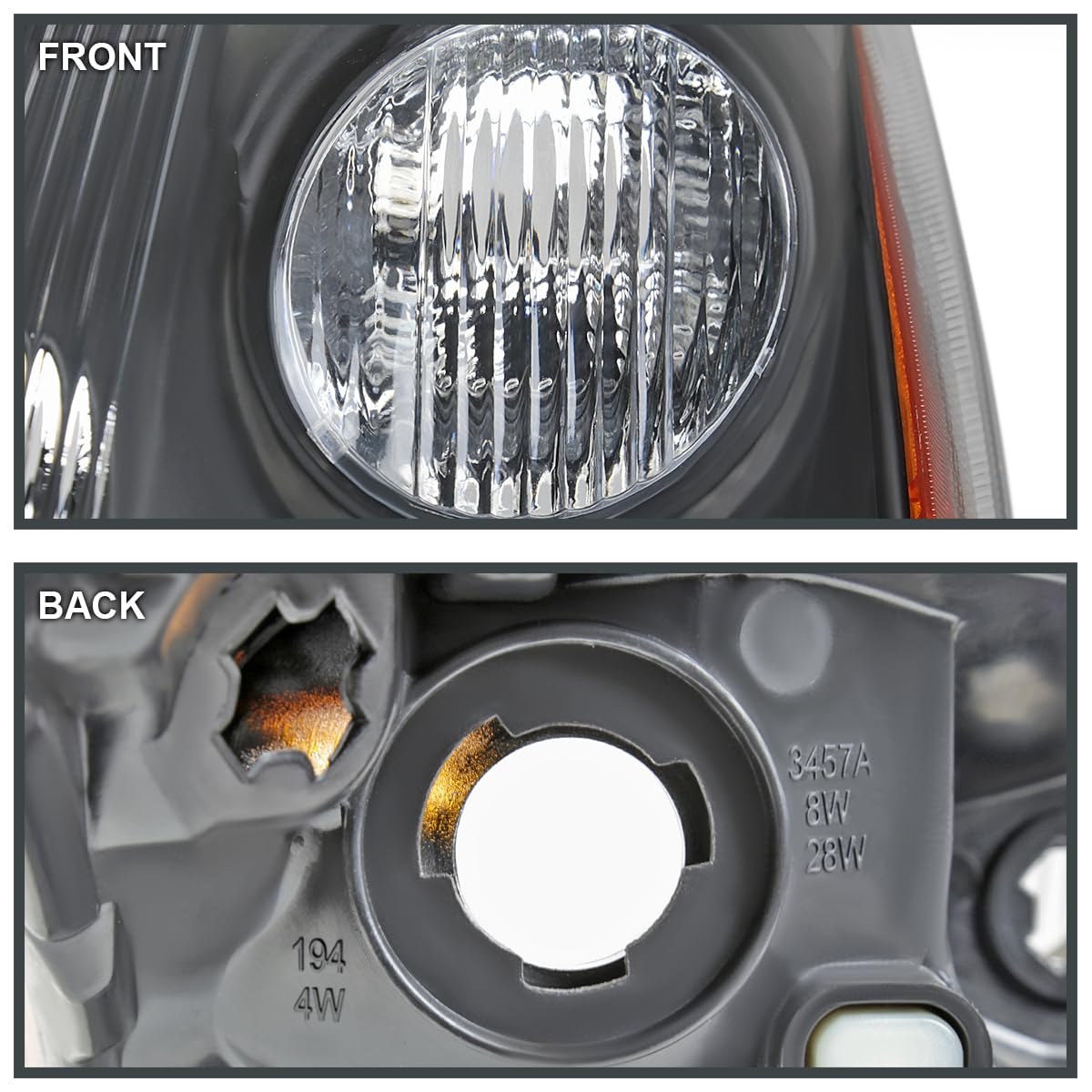 Black Headlights SPEC-D TUNING Compatible with 2007-2009 Nissan Sentra, Left + Right Pair Headlamps Assembly