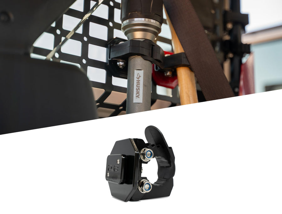 DV8 Offroad Molle Panel Quick Release Tool Mounts | Secures Your Tools & Accessories | Rotates for Endless Mounting Positions | 3 Color Varieties | Sold as a Pair (Black)