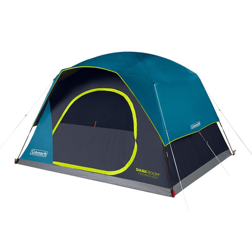 Coleman Skydome 6-Person Dark Room Tent with Rainfly, 5 Minute Setup, Blocks 90% of Sunlight, 20% More Headroom Than Traditional Tents