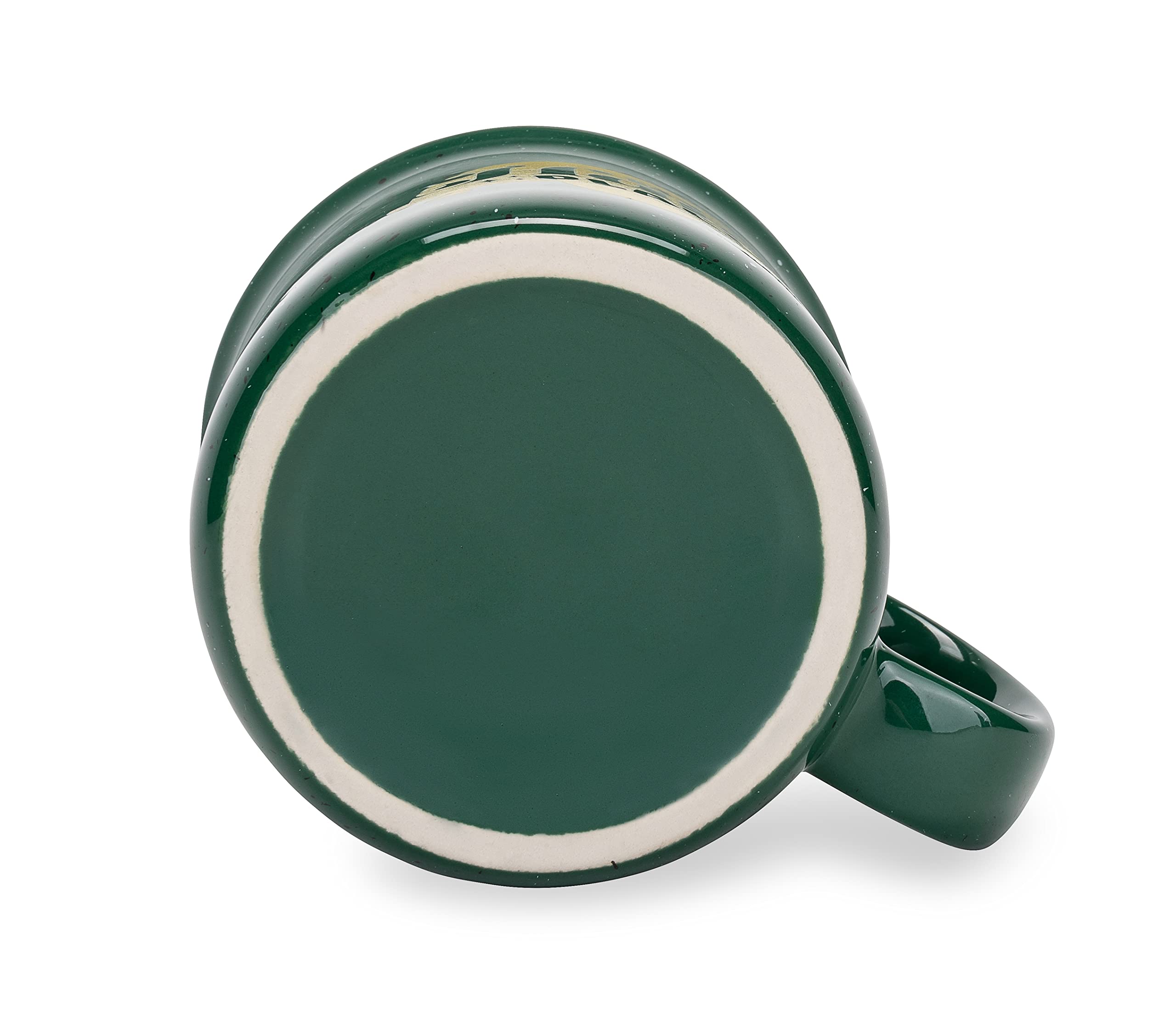 Camco Ceramic Coffee Mug is Better at The Campsite Life - Microwave and Dishwasher Safe - Features Green Background with Retro RV My Happy Place Design - Coffee Cup Holds 14oz. (53471)