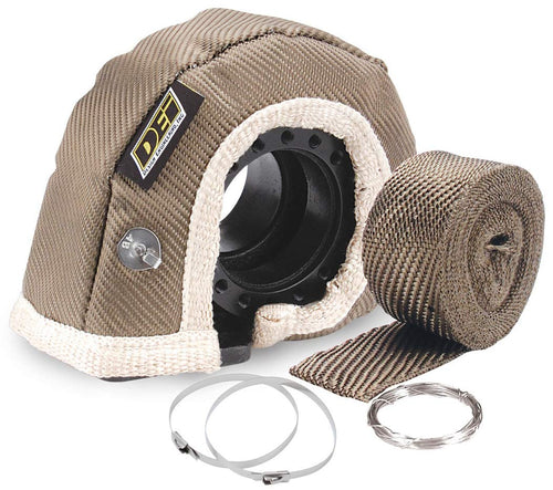 Titanium Turbo Shield Design Engineering T6 Turbo Kit 26" x 3.75" Heat Shield Turbocharger Blanket Includes Exhaust Wrap, Locking Ties & Wire