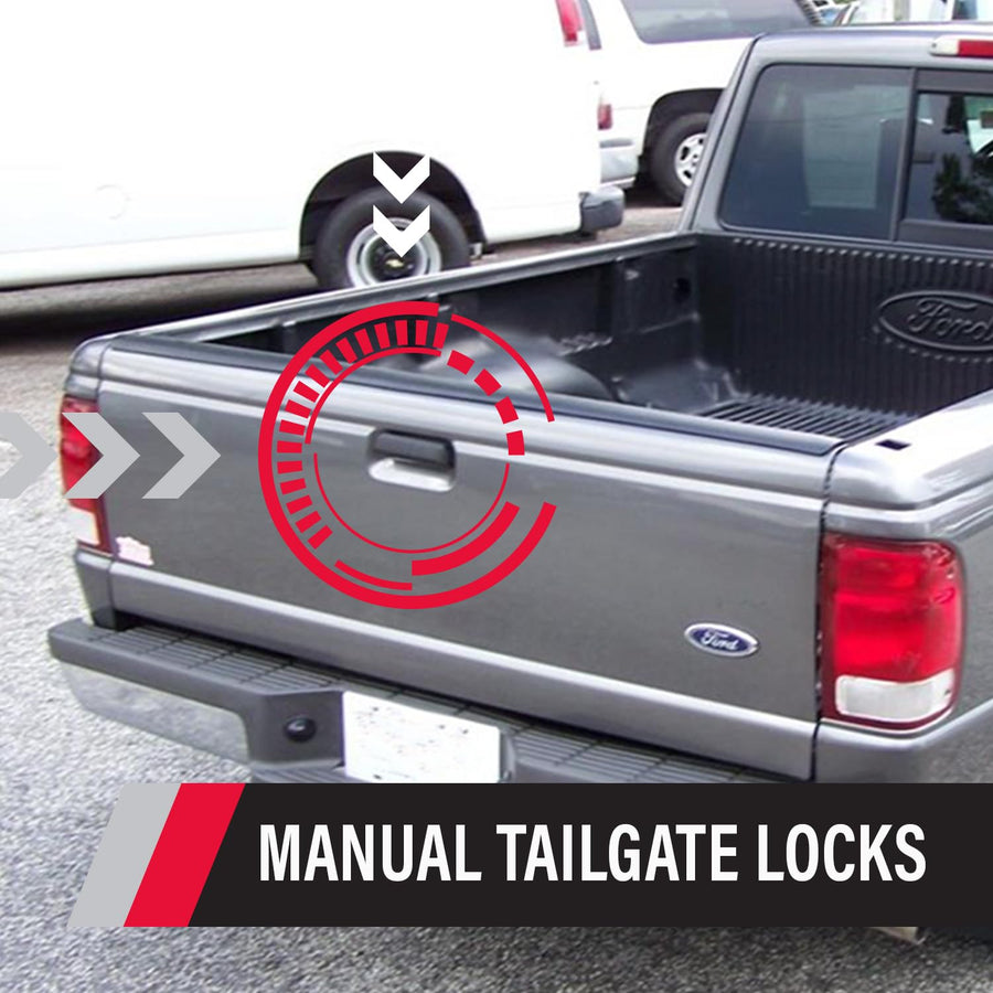 Manual Tailgate Lock – Pop & Lock for Ford F150, Fits 1987 to 1996 - Works Only with Factory Plastic Handle (Black, PL2310)