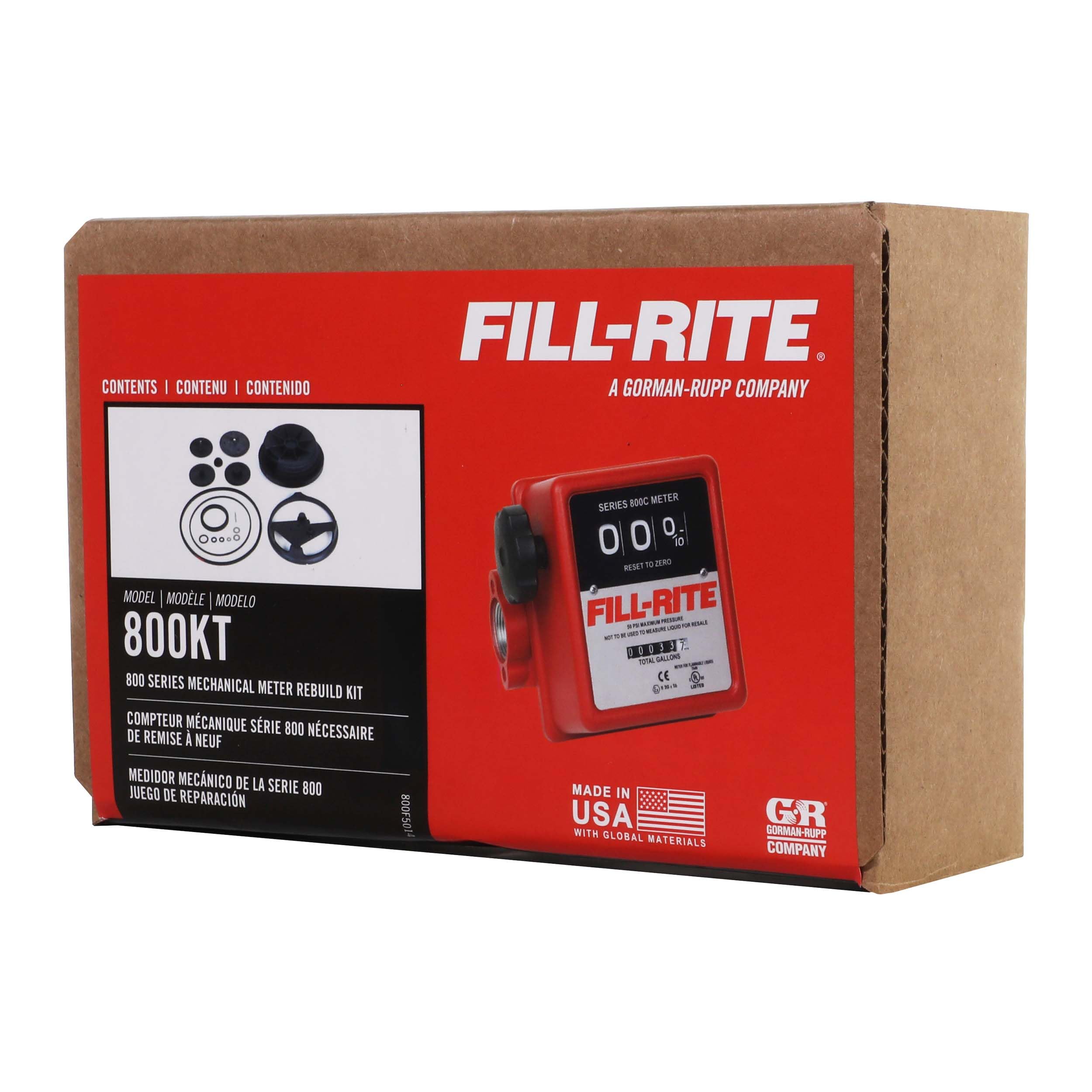 800KT Fill-Rite Rebuild Kit – OEM Replacement for Mechanical Meters 800-Series – Includes Chamber, Gears, Drive Shaft, Gaskets, O-Rings, and Pins for Full Meter Rebuild