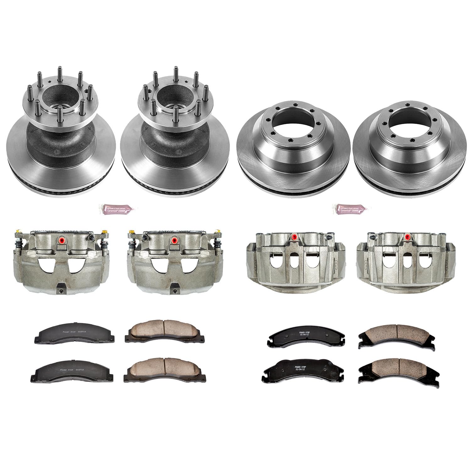 Power Stop KCOE4132 Stock Replacement Front and Rear Brake Kit (with Calipers)