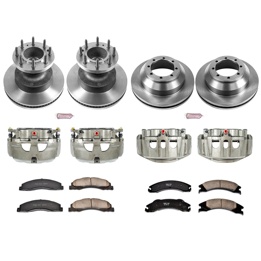 Power Stop KCOE4132 Stock Replacement Front and Rear Brake Kit (with Calipers)