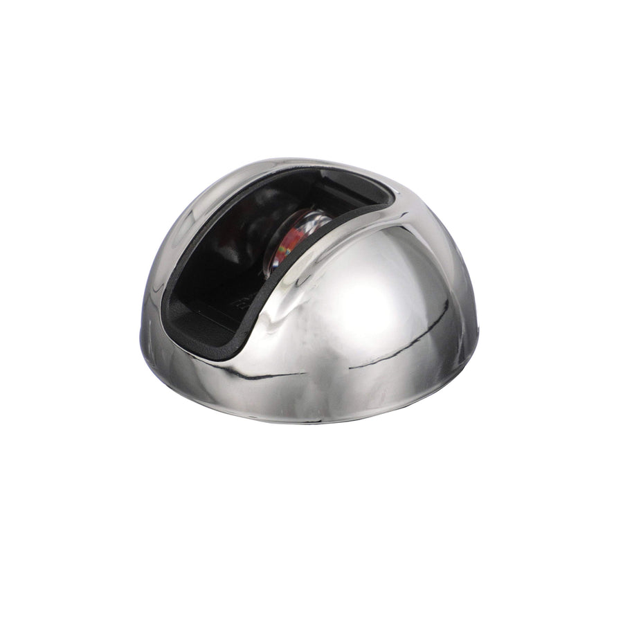 LightArmor attwood 2-Mile Vertical Surface Mount Navigation Light, Red LED Lighting, Round Stainless Housing