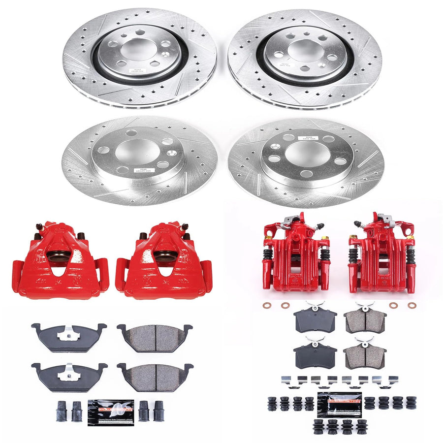 Power Stop Z23 KC5402 Evolution Front and Rear Brake Caliper Kit- Brake Rotors, Brake Pads, Brake Calipers For Volkswagen Beetle 1998 [Model Specific]