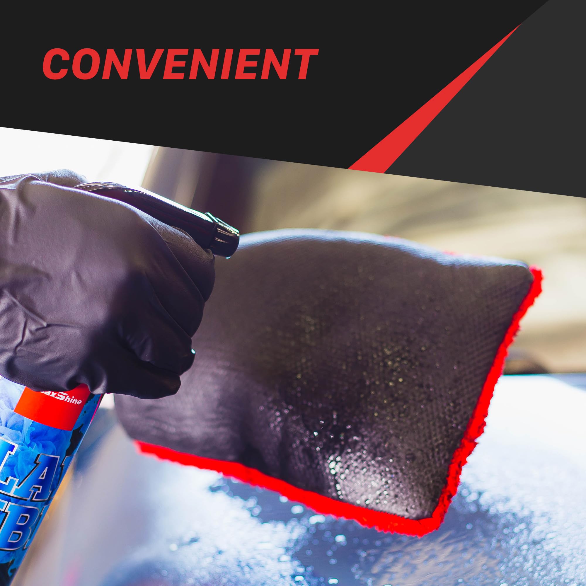 Maxshine Red Clay Washing Mitt Universal for Car Detailing – Microfiber Mitt Removes Contaminants from Paint, Glass, Chrome & Plastic – Clay Bar Alternative for Smooth, Clean Finish